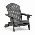 Fauteuil Adirondack composite gris anthracite, 77 x 82 x 96 cm, dossier à lattes et larges accoudoirs
